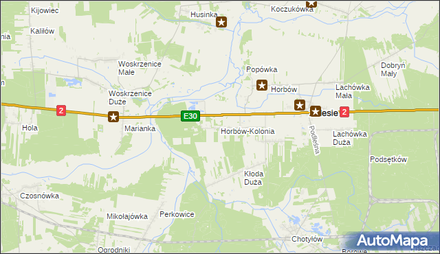 mapa Horbów-Kolonia, Horbów-Kolonia na mapie Targeo