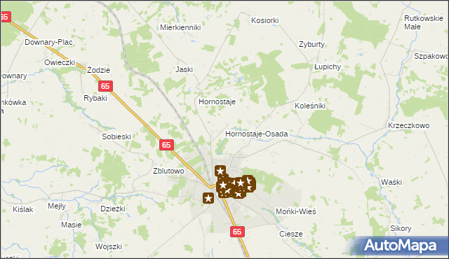 mapa Hornostaje-Osada, Hornostaje-Osada na mapie Targeo