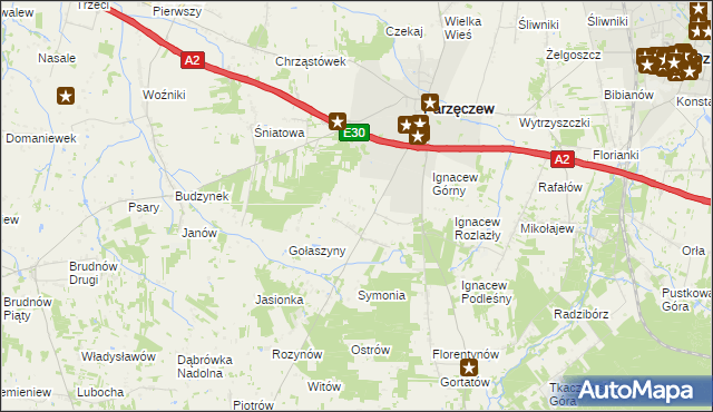 mapa Ignacew Parzęczewski, Ignacew Parzęczewski na mapie Targeo