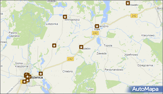 mapa Izdebki gmina Łobżenica, Izdebki gmina Łobżenica na mapie Targeo