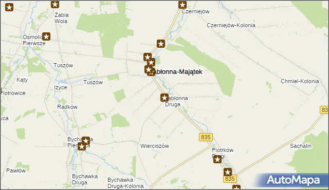 mapa Jabłonna Druga, Jabłonna Druga na mapie Targeo