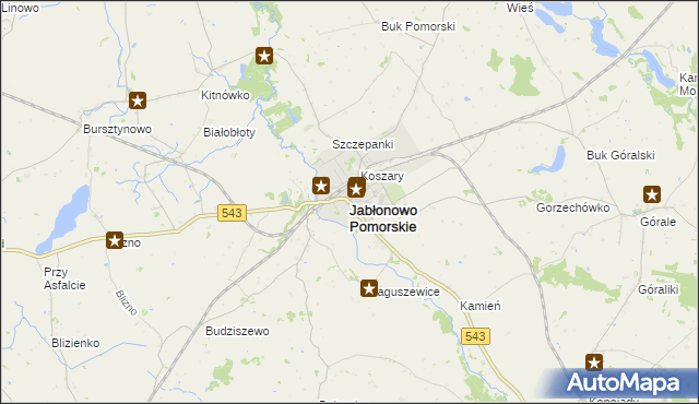 mapa Jabłonowo Pomorskie, Jabłonowo Pomorskie na mapie Targeo