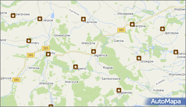 mapa Jagielnica, Jagielnica na mapie Targeo