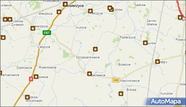 mapa Jaksonów, Jaksonów na mapie Targeo