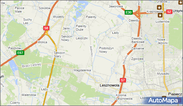 mapa Janczewice, Janczewice na mapie Targeo