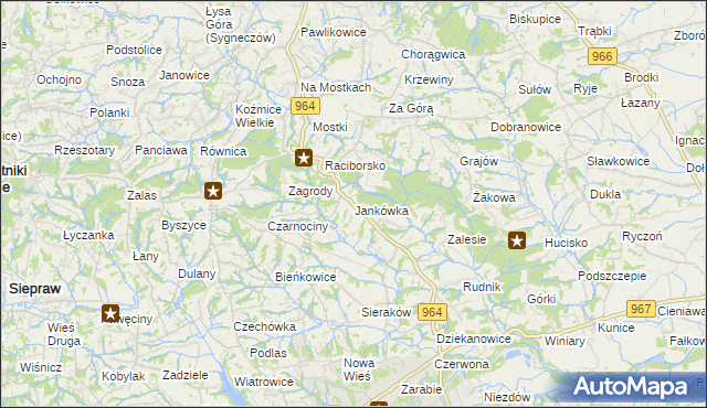 mapa Jankówka gmina Wieliczka, Jankówka gmina Wieliczka na mapie Targeo