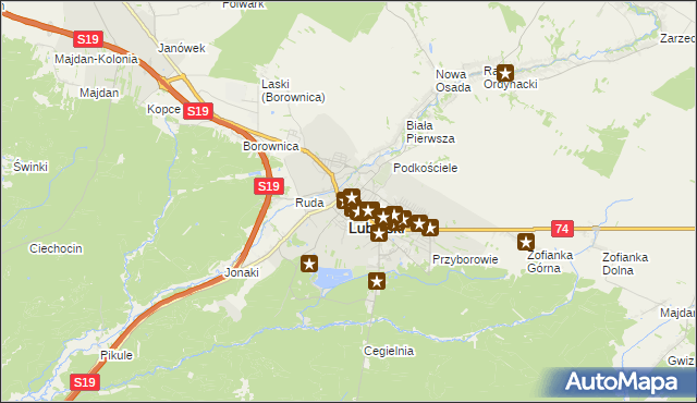 mapa Janów Lubelski, Janów Lubelski na mapie Targeo