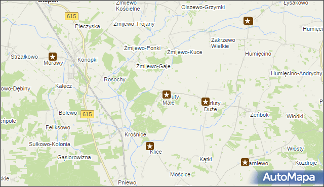 mapa Jarluty Małe, Jarluty Małe na mapie Targeo