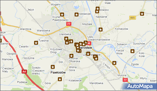 mapa Jarosławia, Jarosław na mapie Targeo