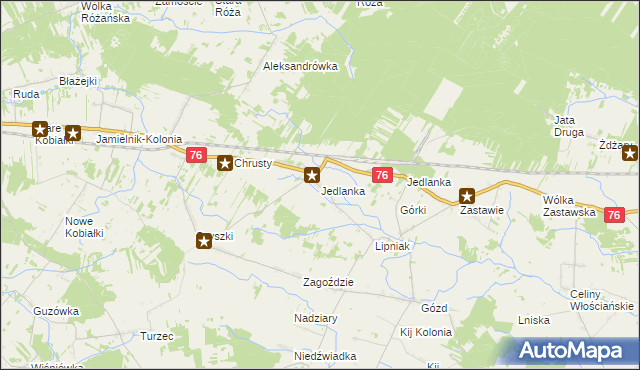 mapa Jedlanka gmina Stoczek Łukowski, Jedlanka gmina Stoczek Łukowski na mapie Targeo