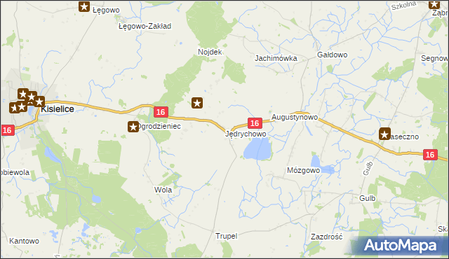 mapa Jędrychowo gmina Kisielice, Jędrychowo gmina Kisielice na mapie Targeo