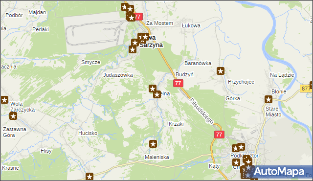 mapa Jelna gmina Nowa Sarzyna, Jelna gmina Nowa Sarzyna na mapie Targeo