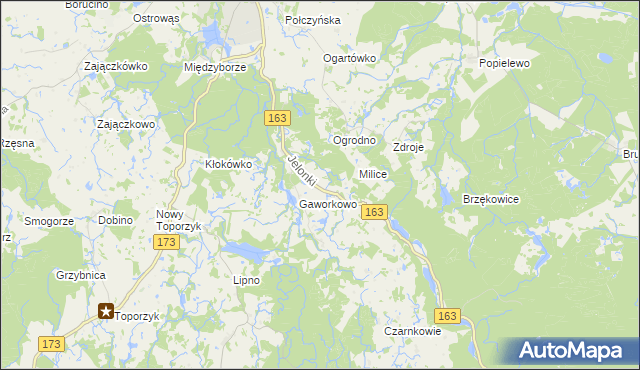 mapa Jelonki gmina Połczyn-Zdrój, Jelonki gmina Połczyn-Zdrój na mapie Targeo