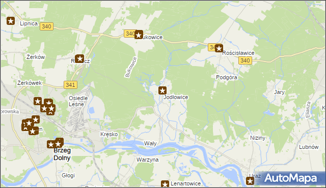 mapa Jodłowice, Jodłowice na mapie Targeo