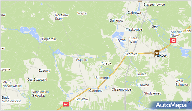 mapa Julianów gmina Fałków, Julianów gmina Fałków na mapie Targeo