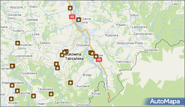 mapa Jurgów, Jurgów na mapie Targeo