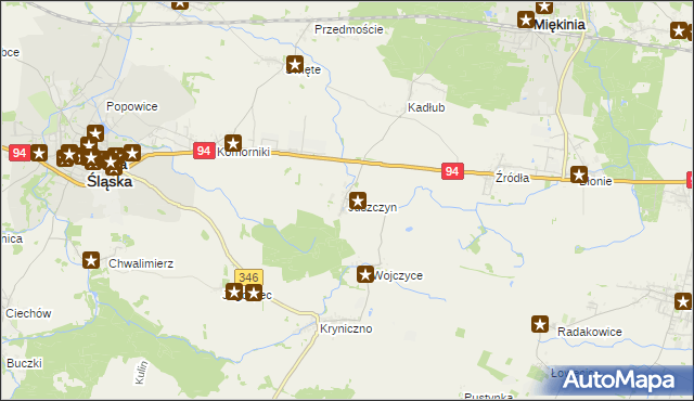 mapa Juszczyn gmina Środa Śląska, Juszczyn gmina Środa Śląska na mapie Targeo