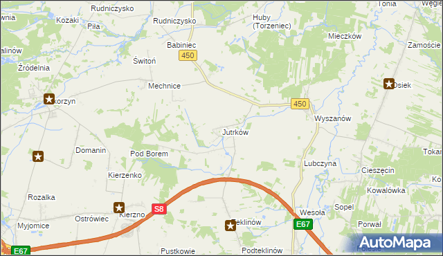 mapa Jutrków, Jutrków na mapie Targeo