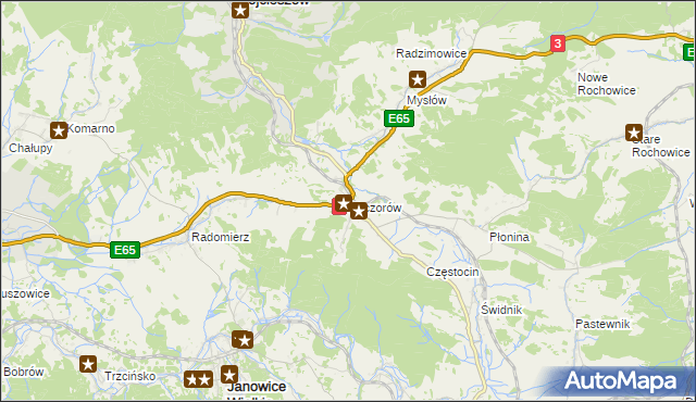 mapa Kaczorów gmina Bolków, Kaczorów gmina Bolków na mapie Targeo