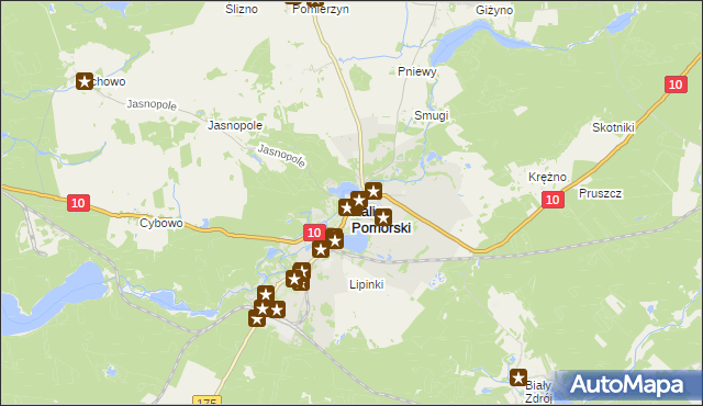 mapa Kalisz Pomorski, Kalisz Pomorski na mapie Targeo