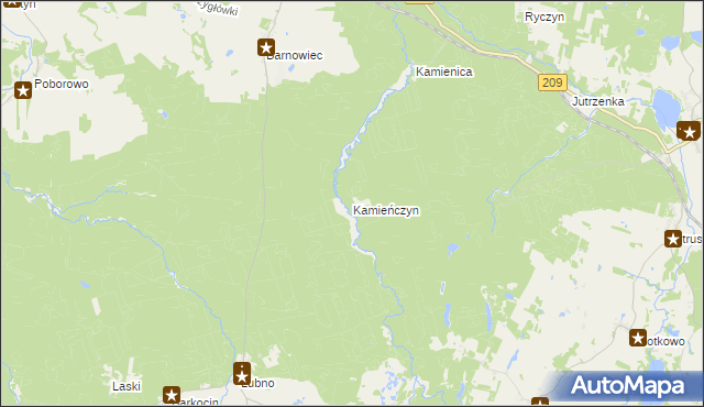 mapa Kamieńczyn, Kamieńczyn na mapie Targeo