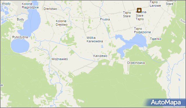mapa Karczewo gmina Rajgród, Karczewo gmina Rajgród na mapie Targeo