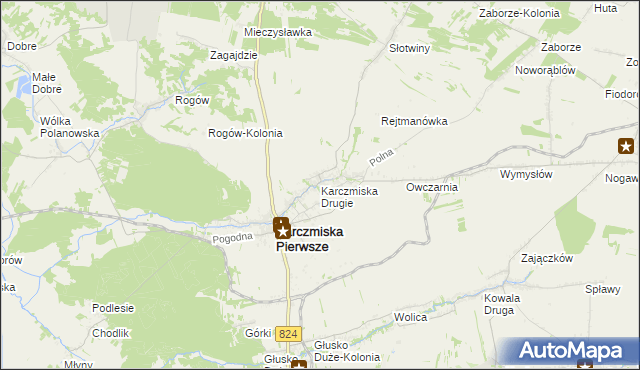 mapa Karczmiska Drugie, Karczmiska Drugie na mapie Targeo