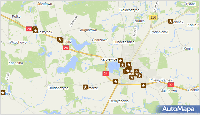 mapa Karolewice, Karolewice na mapie Targeo