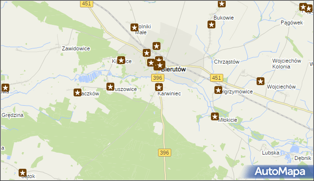 mapa Karwiniec, Karwiniec na mapie Targeo