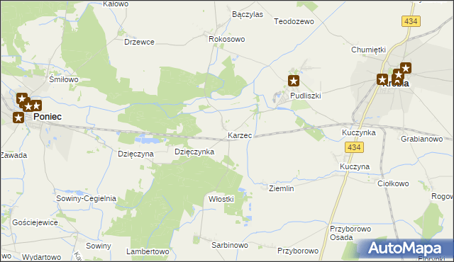 mapa Karzec, Karzec na mapie Targeo