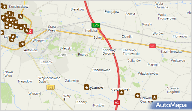 mapa Kaszewy-Spójnia, Kaszewy-Spójnia na mapie Targeo