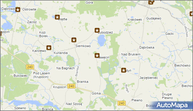 mapa Kawęcin, Kawęcin na mapie Targeo