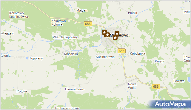 mapa Kazimierowo gmina Michałowo, Kazimierowo gmina Michałowo na mapie Targeo