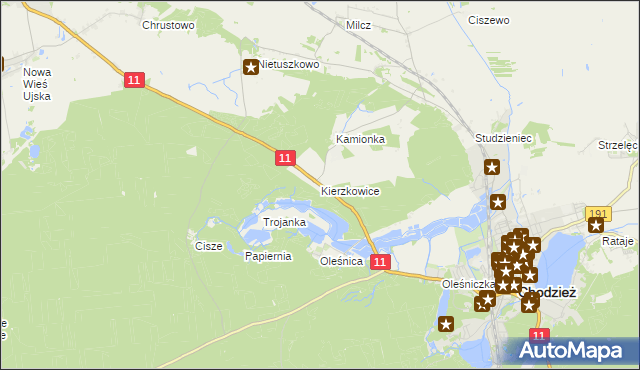 mapa Kierzkowice, Kierzkowice na mapie Targeo