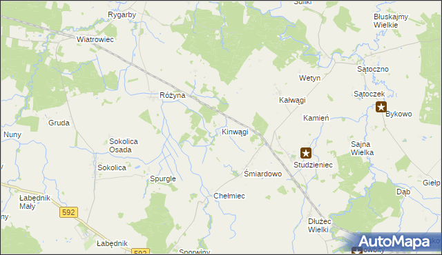 mapa Kinwągi, Kinwągi na mapie Targeo