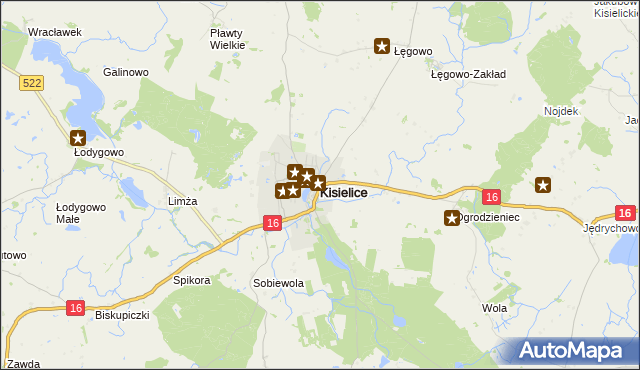 mapa Kisielice, Kisielice na mapie Targeo