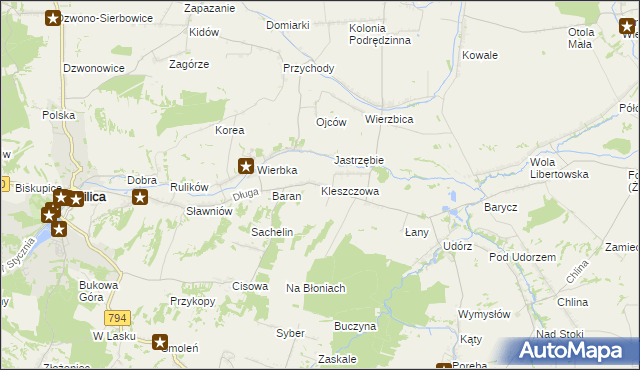 mapa Kleszczowa, Kleszczowa na mapie Targeo