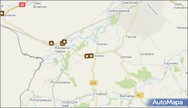 mapa Klisino, Klisino na mapie Targeo