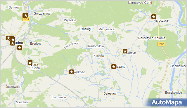 mapa Kliszów gmina Rudna, Kliszów gmina Rudna na mapie Targeo