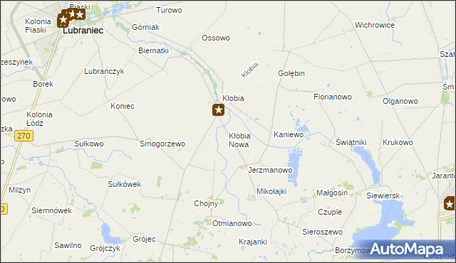 mapa Kłobia Nowa, Kłobia Nowa na mapie Targeo