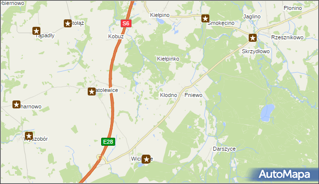 mapa Kłodno gmina Płoty, Kłodno gmina Płoty na mapie Targeo