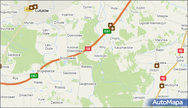 mapa Kłoniczki, Kłoniczki na mapie Targeo