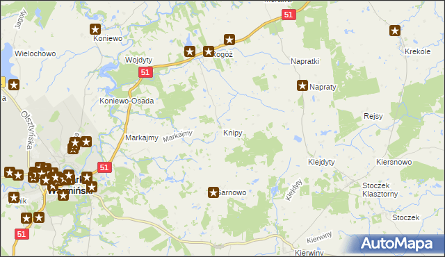 mapa Knipy, Knipy na mapie Targeo