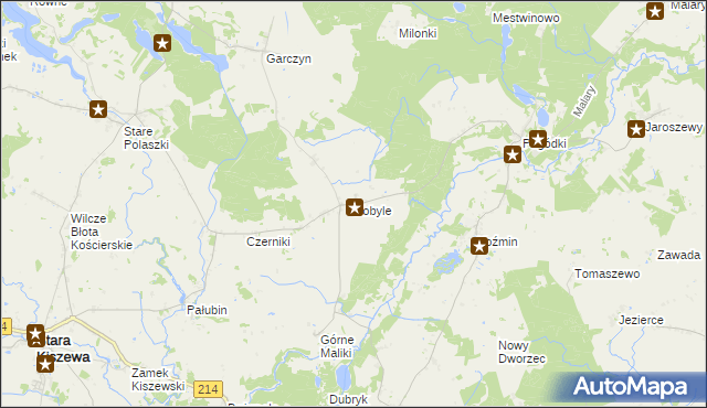 mapa Kobyle gmina Stara Kiszewa, Kobyle gmina Stara Kiszewa na mapie Targeo