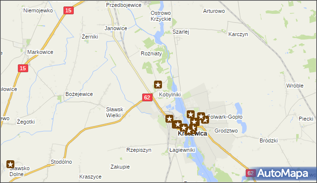 mapa Kobylniki gmina Kruszwica, Kobylniki gmina Kruszwica na mapie Targeo