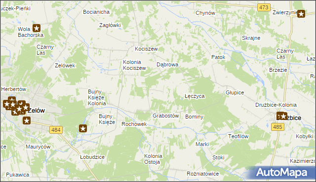 mapa Kolonia Grabostów, Kolonia Grabostów na mapie Targeo