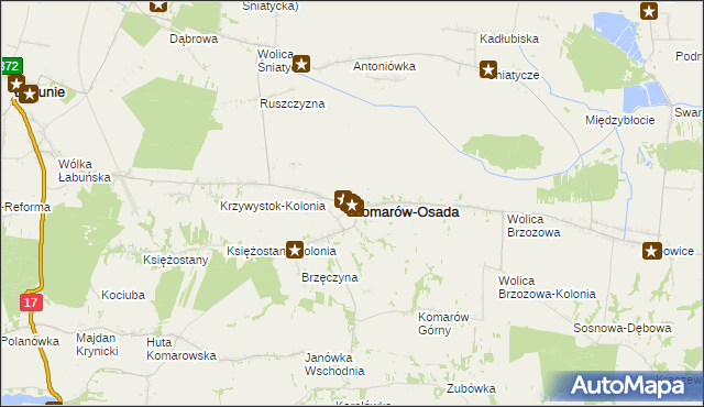 mapa Komarów-Osada, Komarów-Osada na mapie Targeo