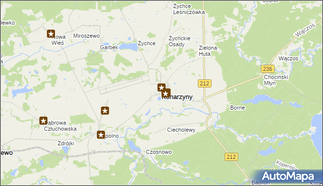 mapa Konarzyny powiat chojnicki, Konarzyny powiat chojnicki na mapie Targeo