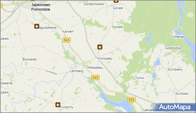 mapa Konojady, Konojady na mapie Targeo