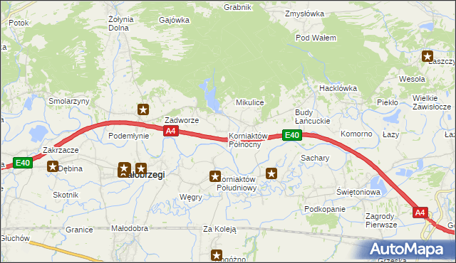 mapa Korniaktów Północny, Korniaktów Północny na mapie Targeo